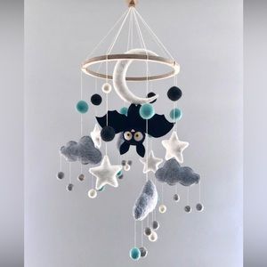 Cute Bat Baby Mobile Perfect for Goth and Spooky Moms (mint green)